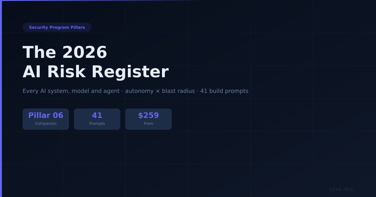 Pillar 06 Companion — The 2026 AI Risk Register