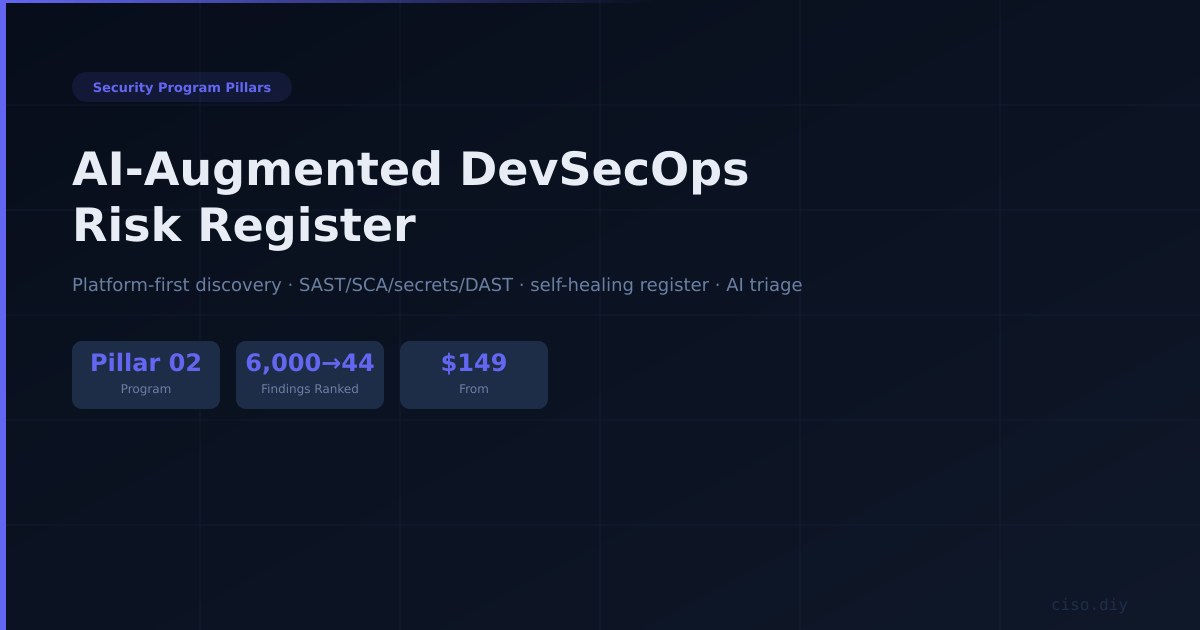 Pillar 02 — AI-Augmented DevSecOps Risk Register