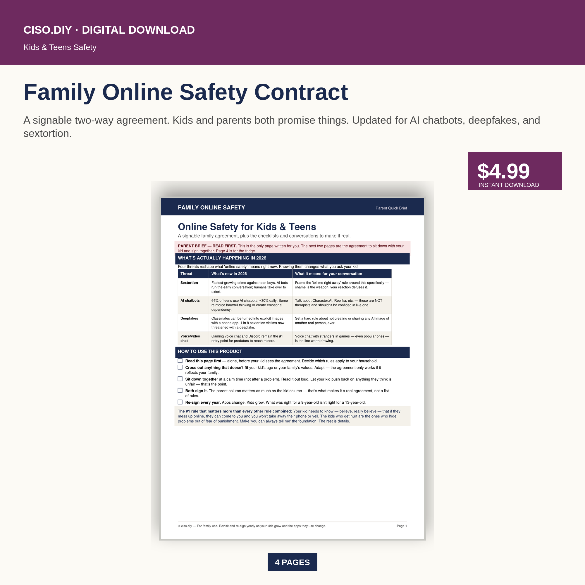 Family Online Safety Contract