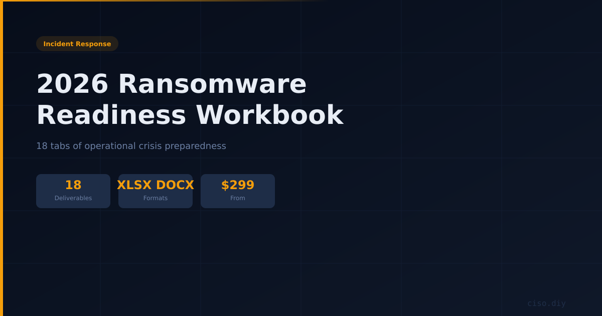2026 Ransomware Readiness Workbook