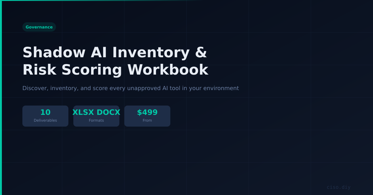 Shadow AI Inventory & Risk Scoring Workbook