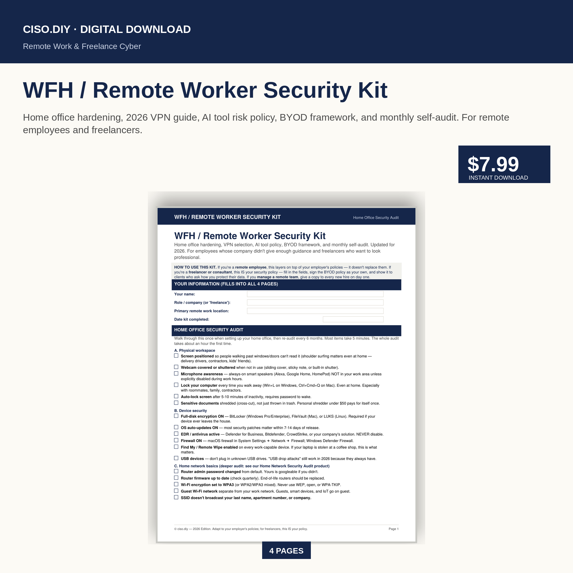 WFH / Remote Worker Security Kit preview